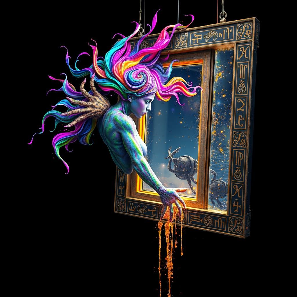 Cosmic Paint Goddess in the Void