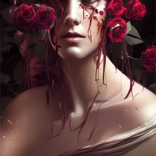 Pavilion Portrait with Roses and Thorns