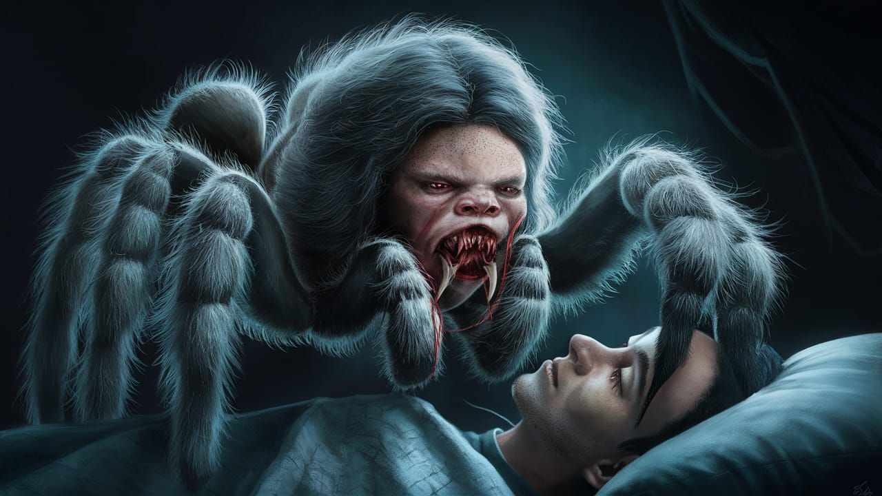 Nightmare Spider with Human Face: A Terrifying Image