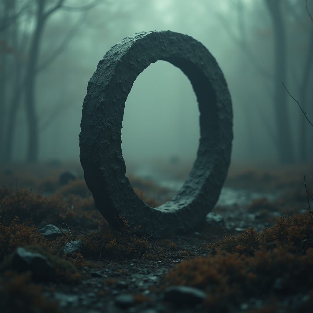 Serene Zero Symbol in Cinematic Digital Art