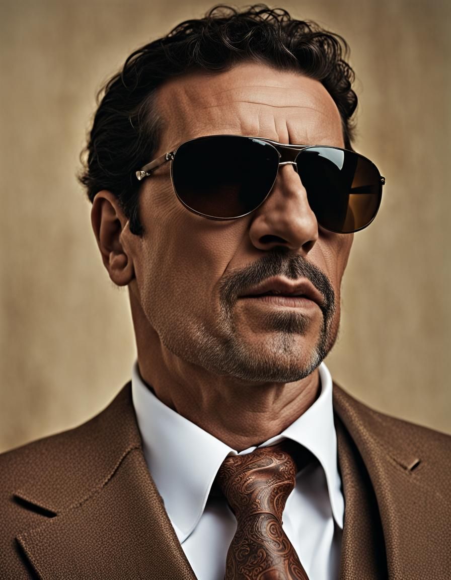 Dangerous Mafia Godfather Portrait in Sharp Focus