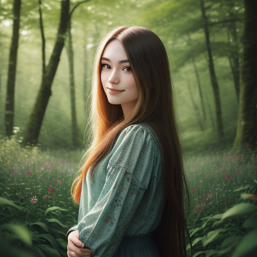 Ethereal Portrait in a Lush Forest