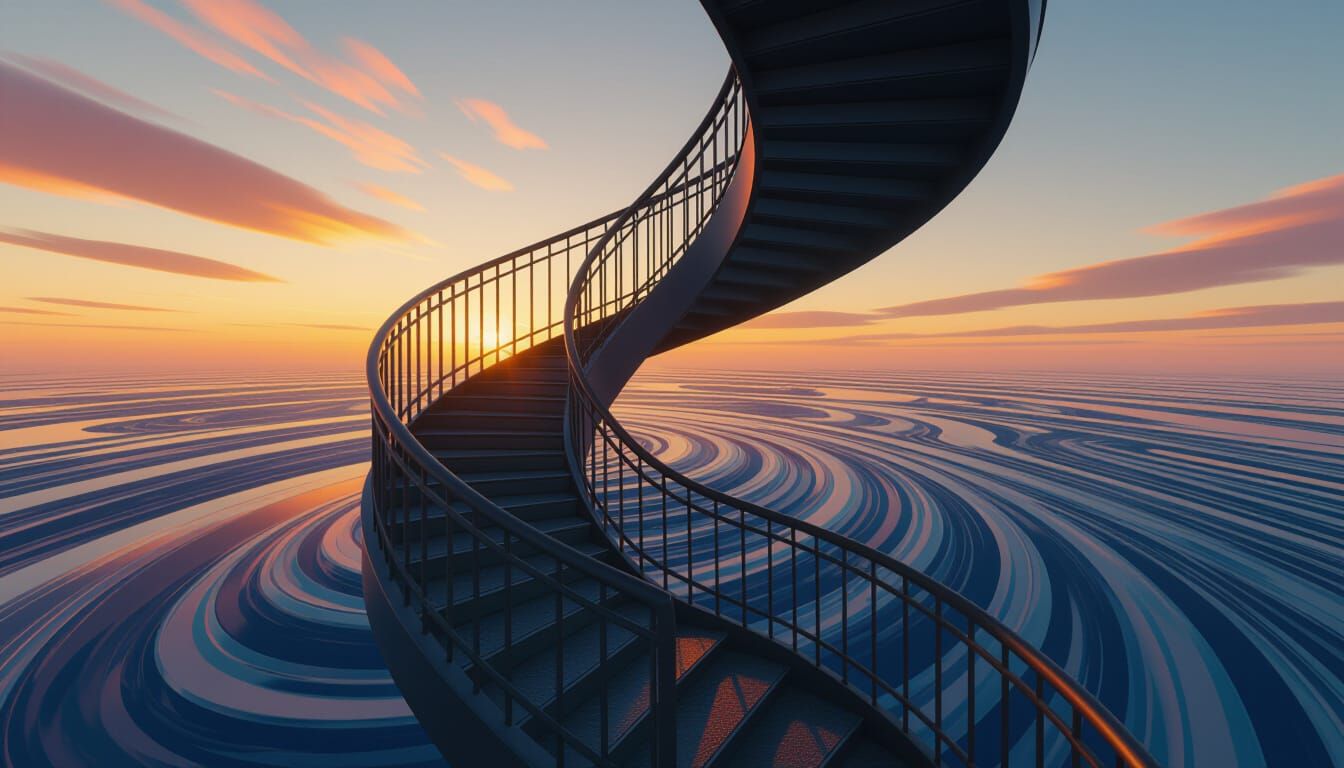 Infinite Spiral Staircase with Distorted Horizon