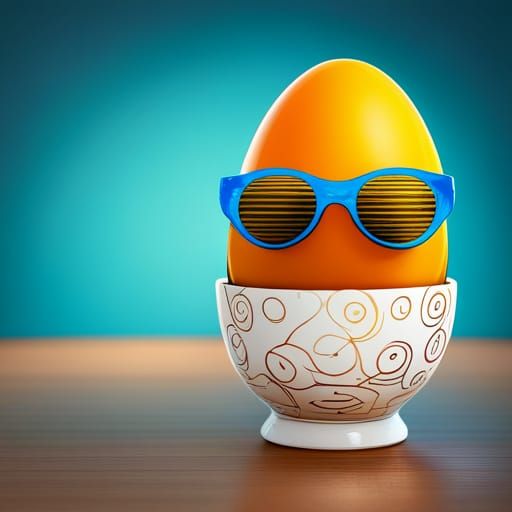 Psychedelic Eggs in Eggcups, Pop Art Print