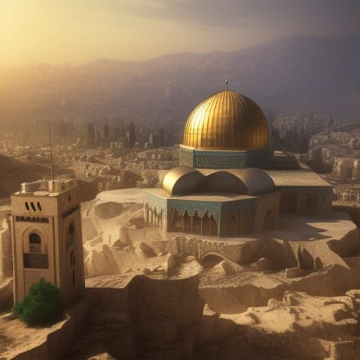 Fantastical Palestine: Detailed Matte Painting in Deep Color