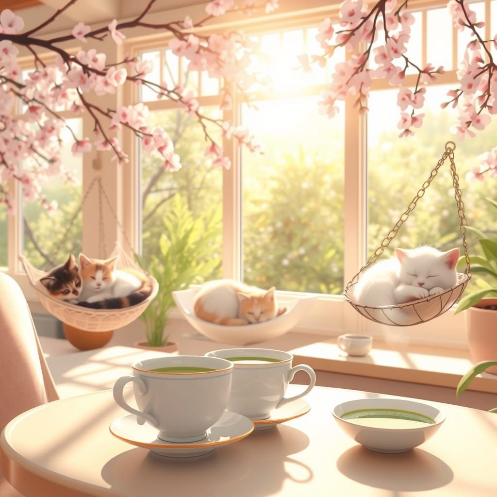 Surreal Cat Café Radiates Whimsical Warmth with Pastel Hues ...