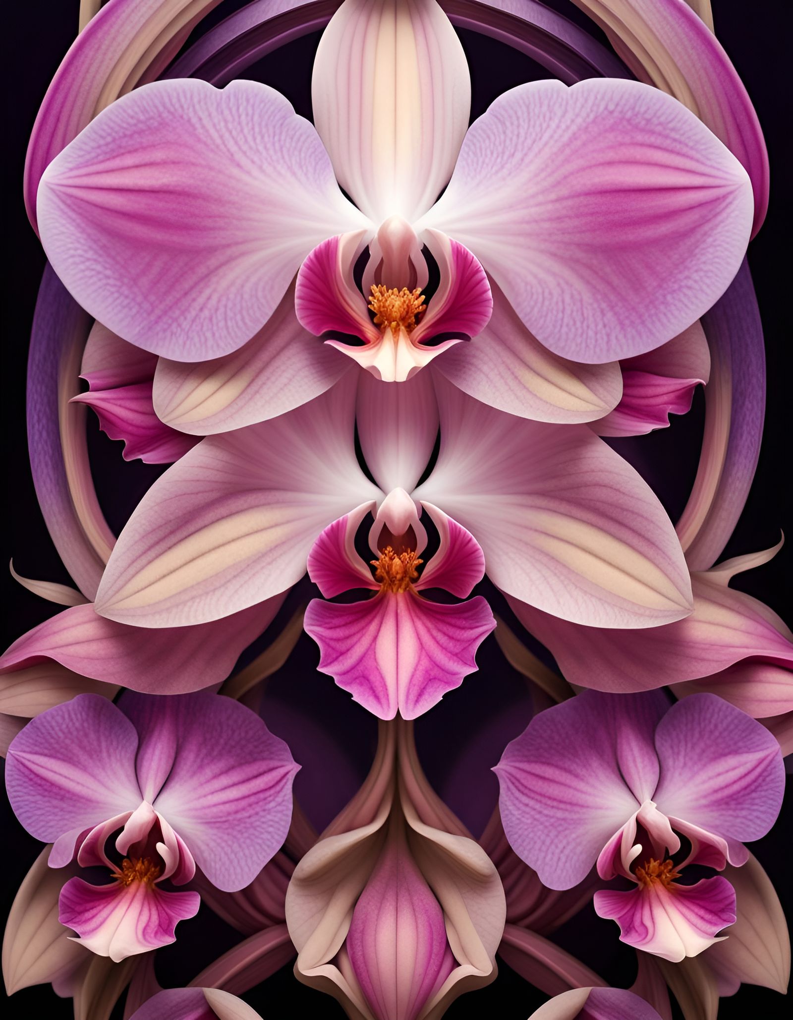 Magical Orchid Portal in Surreal Optical Art Style