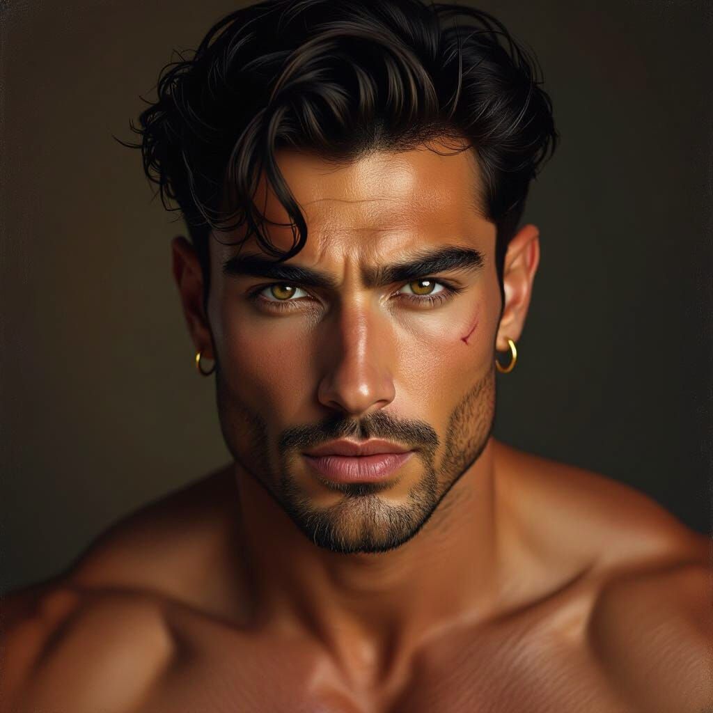 Photorealistic Portrait of Handsome Man in Baroque Style