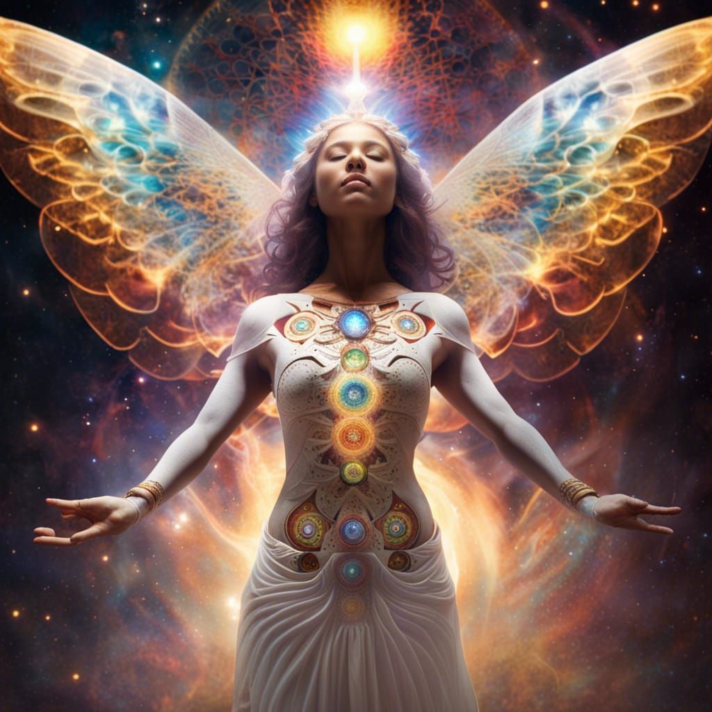 Glowing Angel: Kundalini Energy in Sacred Geometry