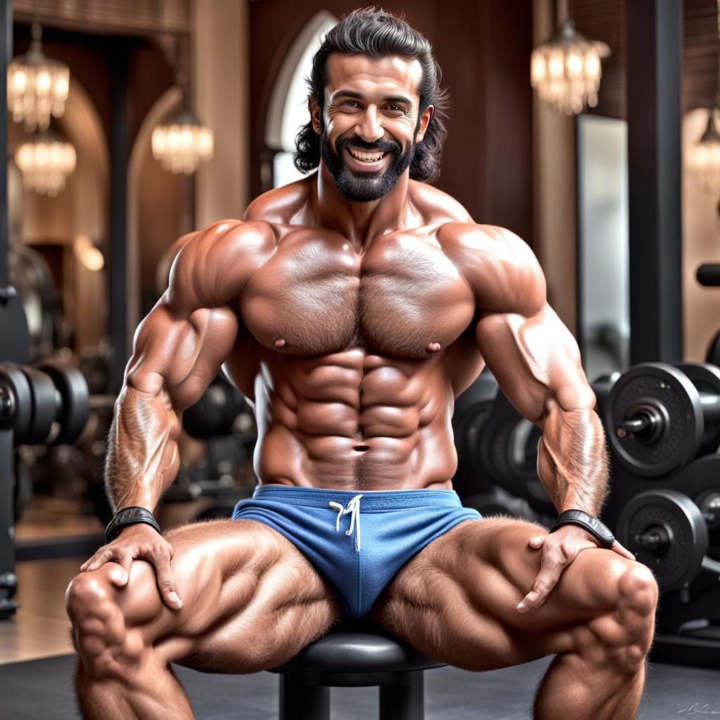 Hyperrealistic Photo of Muscular Arabian Man