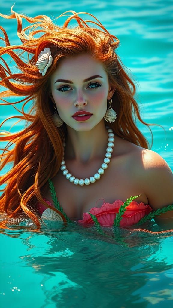 Glamorous Sea Goddess in Hyperrealistic Style