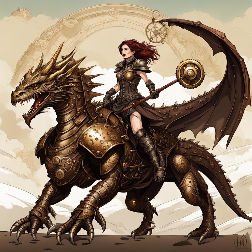 Steampunk Gladiator on Dragon Adventure