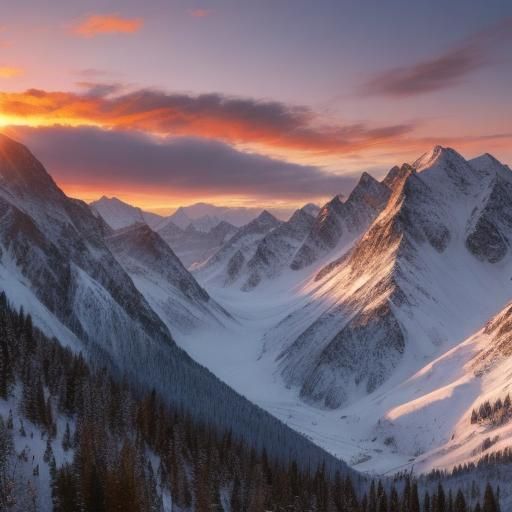 Sunrise Over Majestic Mountains