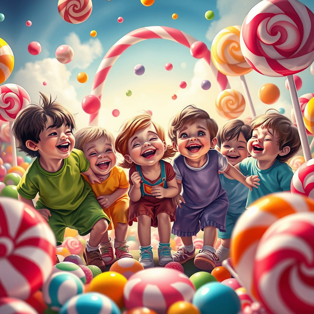 Children in Candyland: A Digital Illustration