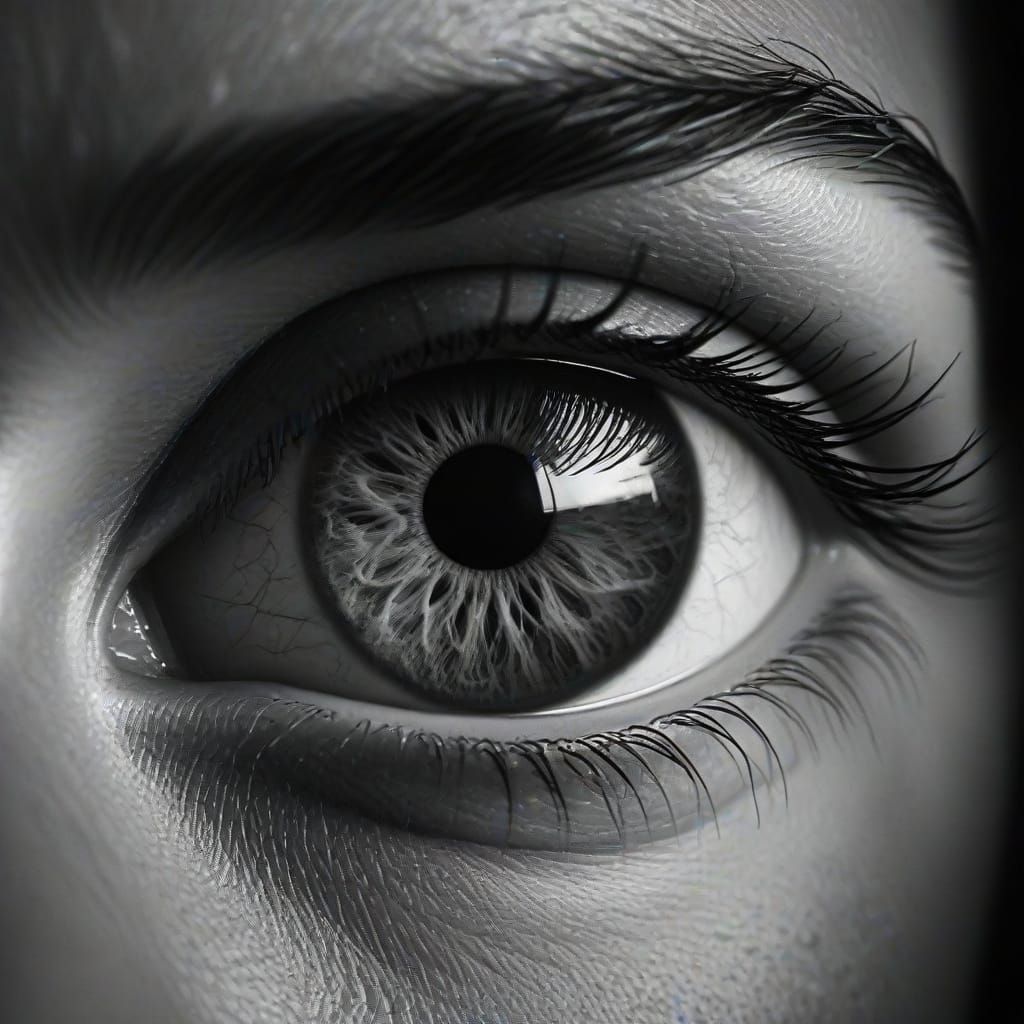 Surreal Eye Illustration: Earth's Iris Macro View