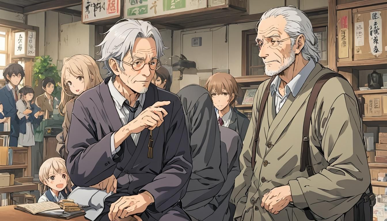 Anime Style Old Man Talking