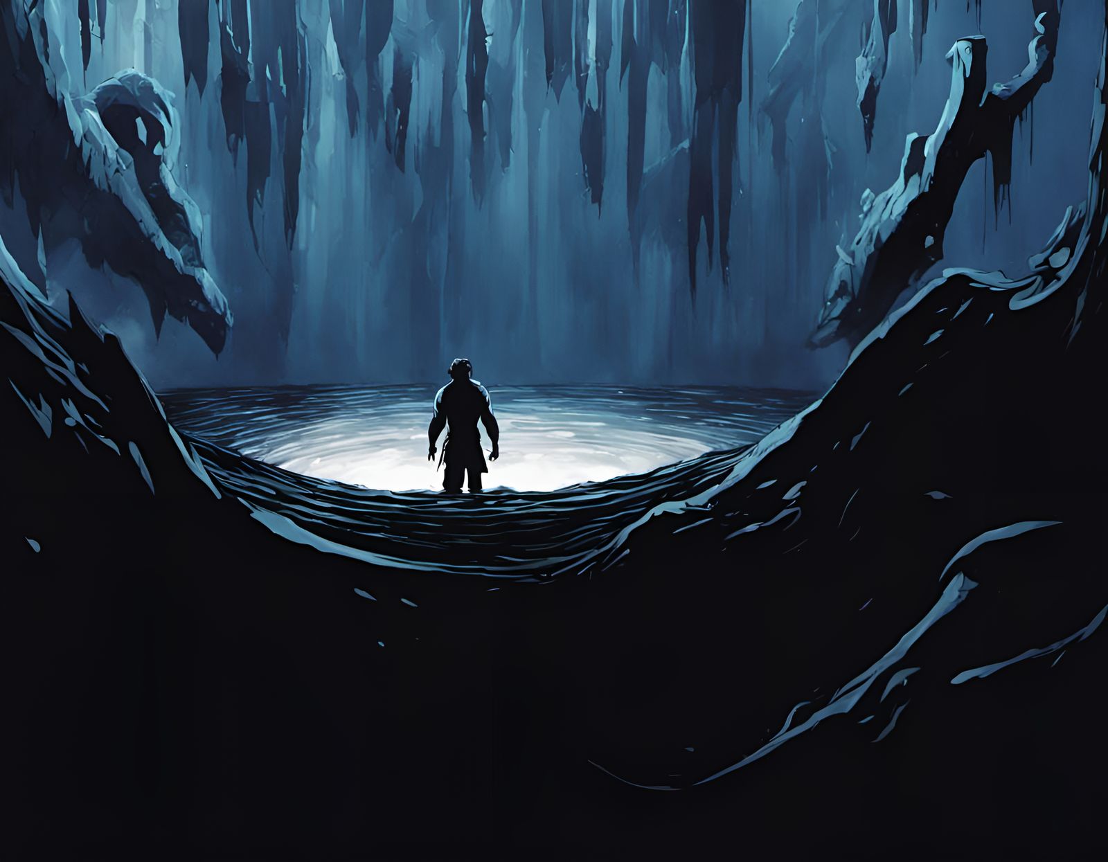 Eerie Deep Abyss Monster Illustration