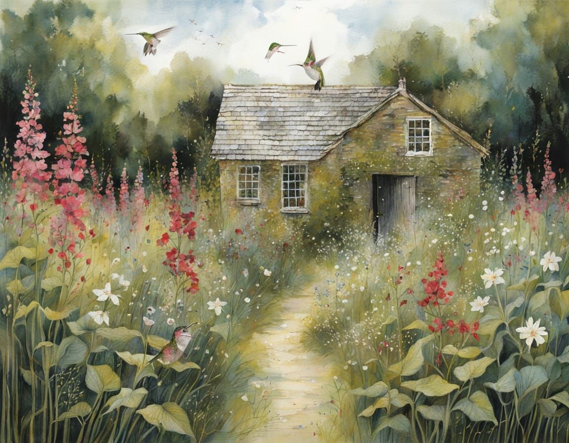 Vibrant Ruby-Throated Hummingbird Takes Flight