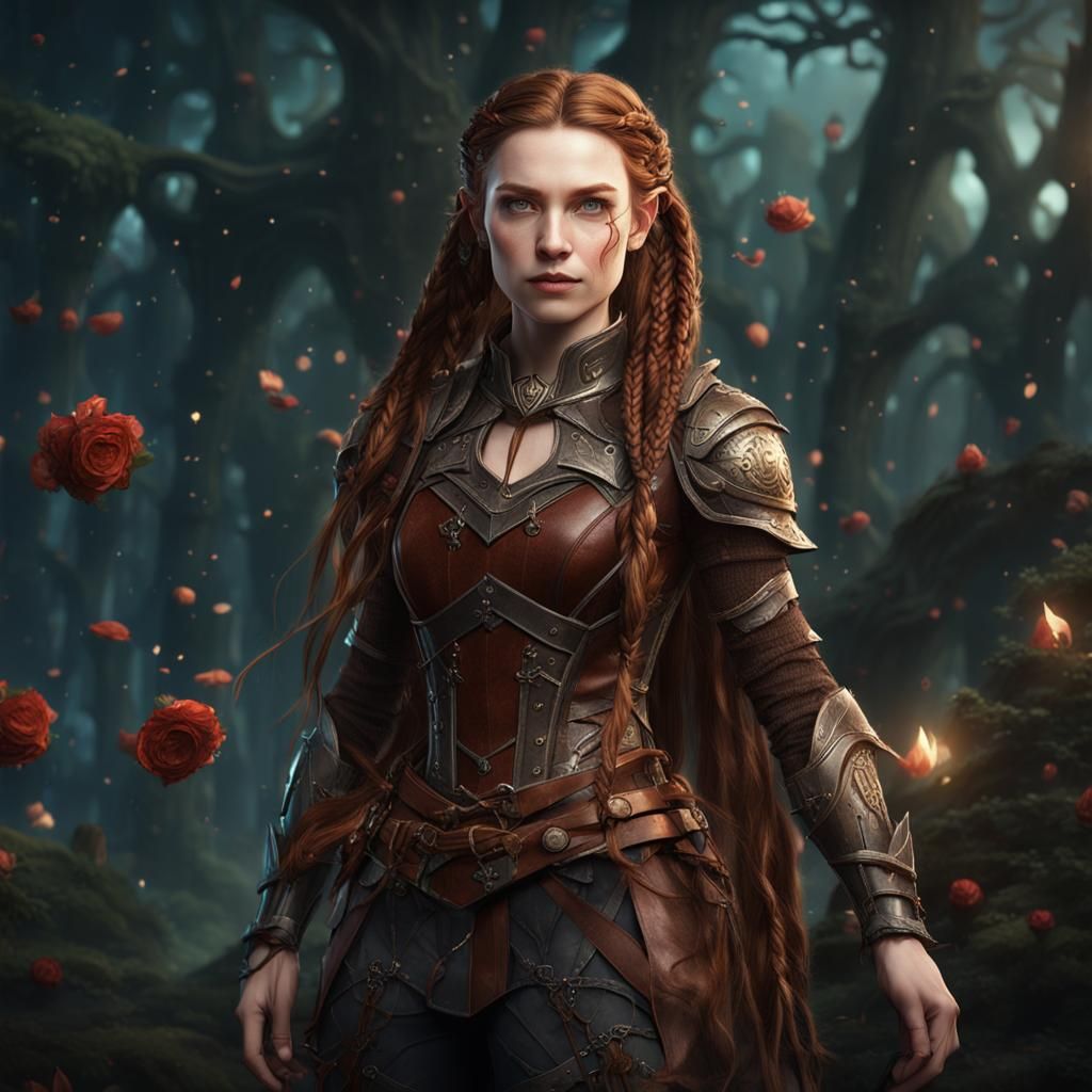 Fantasy Fairy with Chestnut Hair in Detailed Matte Painting
