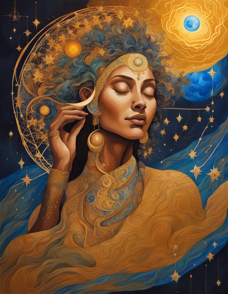 Brazilian Earth Mother in Luminous Acrylic Art