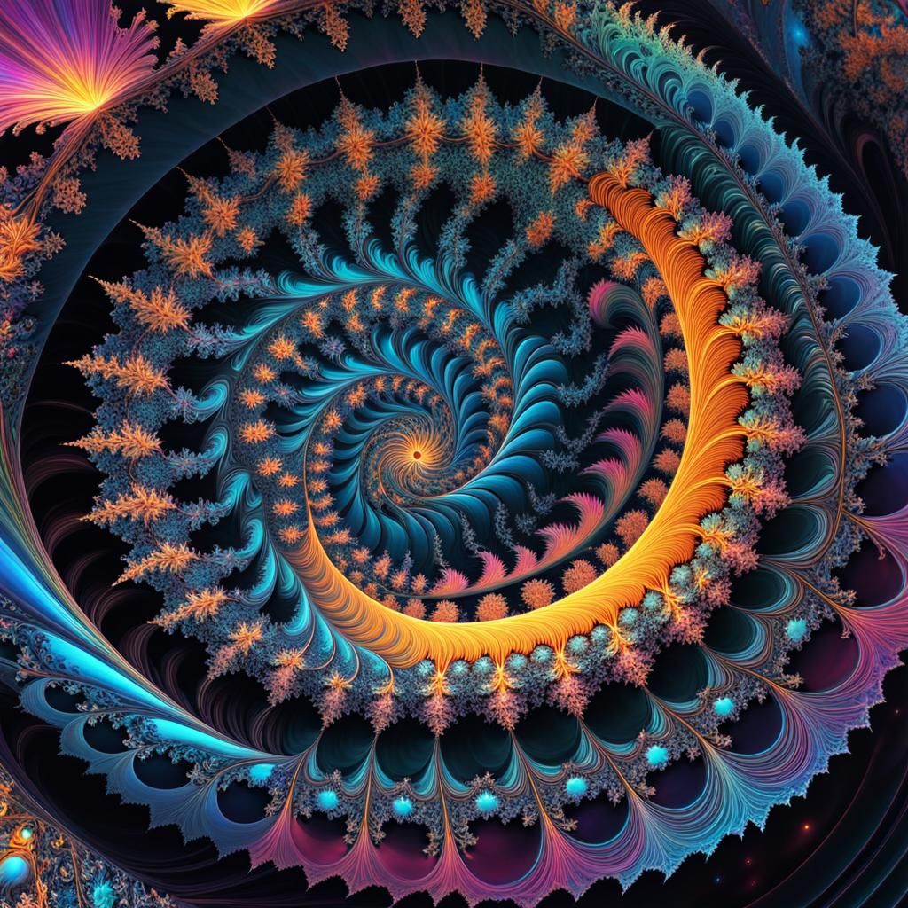 Geometric 3D Fractal in Astral Cosmic Style