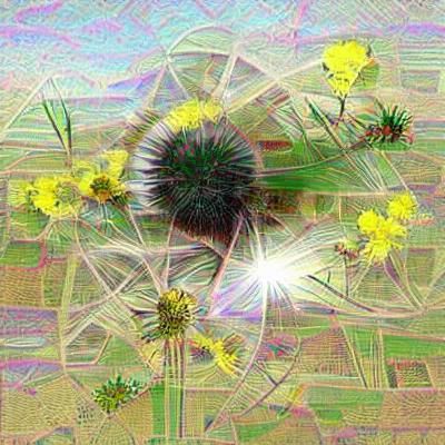 Dieselpunk Dandelion Fields in Sunny La Douleur Exquise