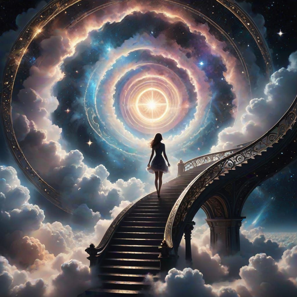 Surreal Cosmic Portal Beckons in Dreamlike Beauty