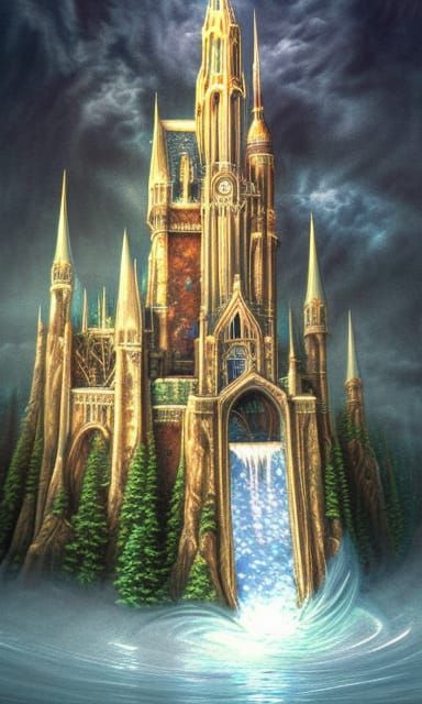 Transparent Middle Earth Castle with Liquid Oxygen
