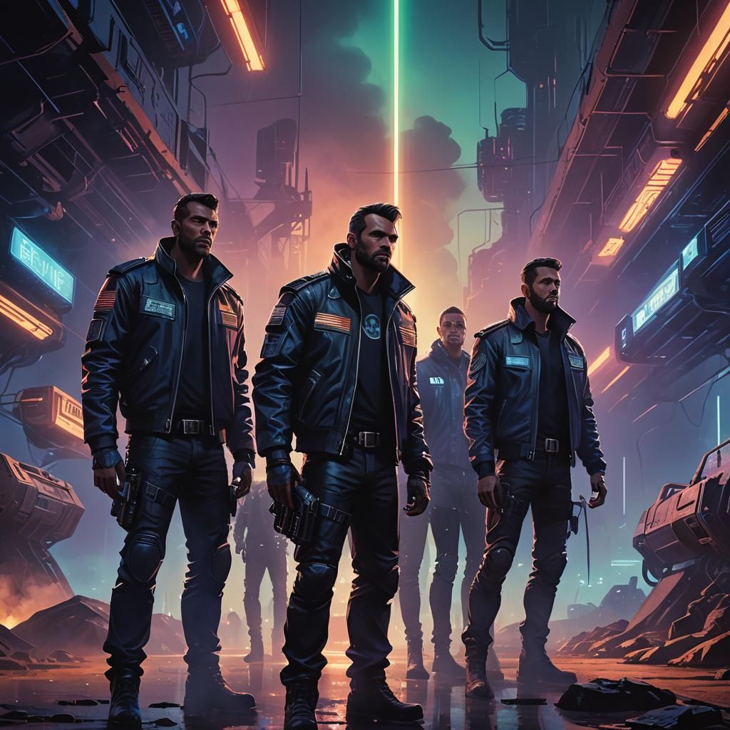 Aliens in Dimly Lit Bar: Cinematic Sci-Fi Illustration