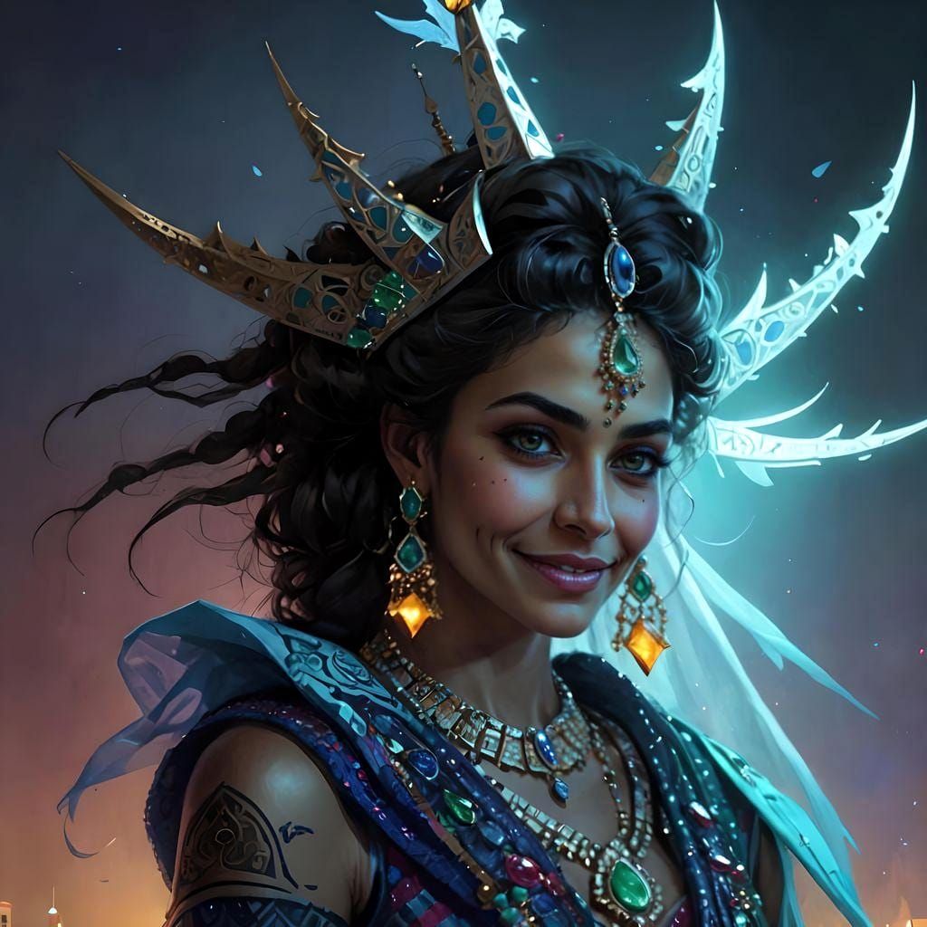 Stunning Bedouin-Persian Princess Portrait with Futuristic J...