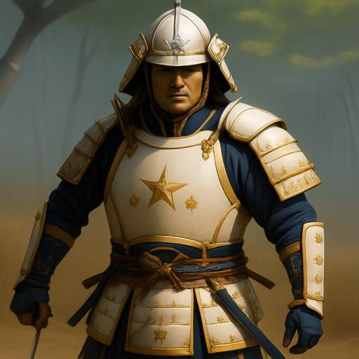 Samurai Warrior in Rhun Forest with Castle