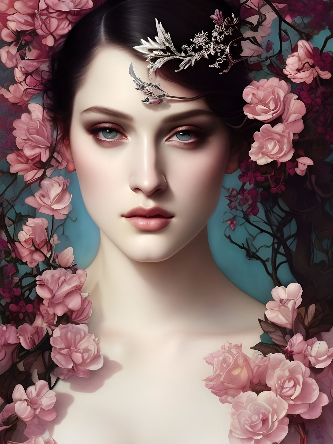 Goddess Portrait with Diamond Accents