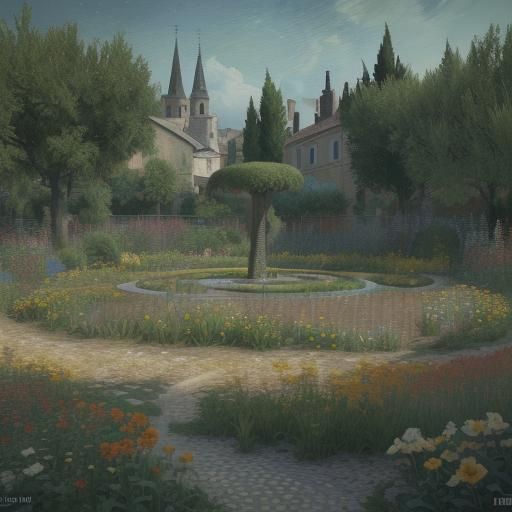 Van Gogh's Garden in Arles: Abstract Matte Painting