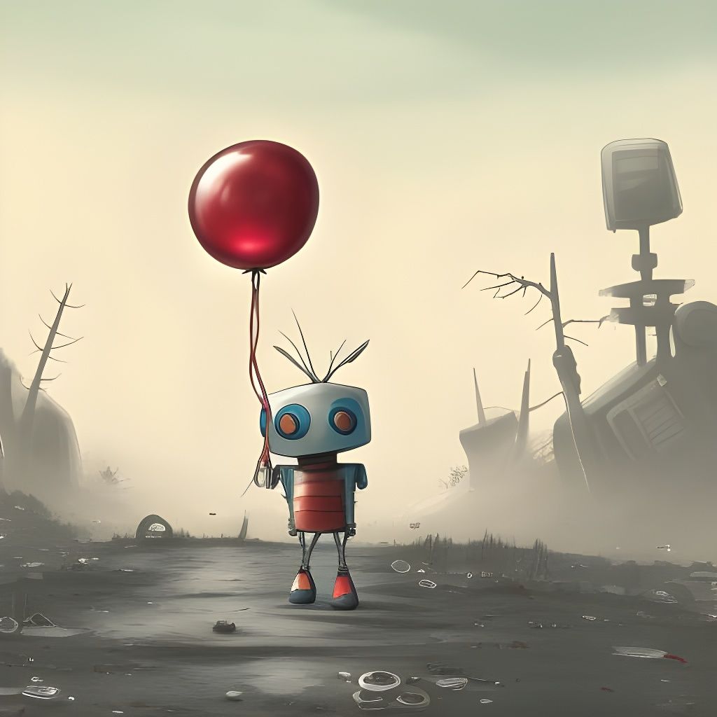 Cute Robot in Post-Apocalyptic Wasteland: Concept Art