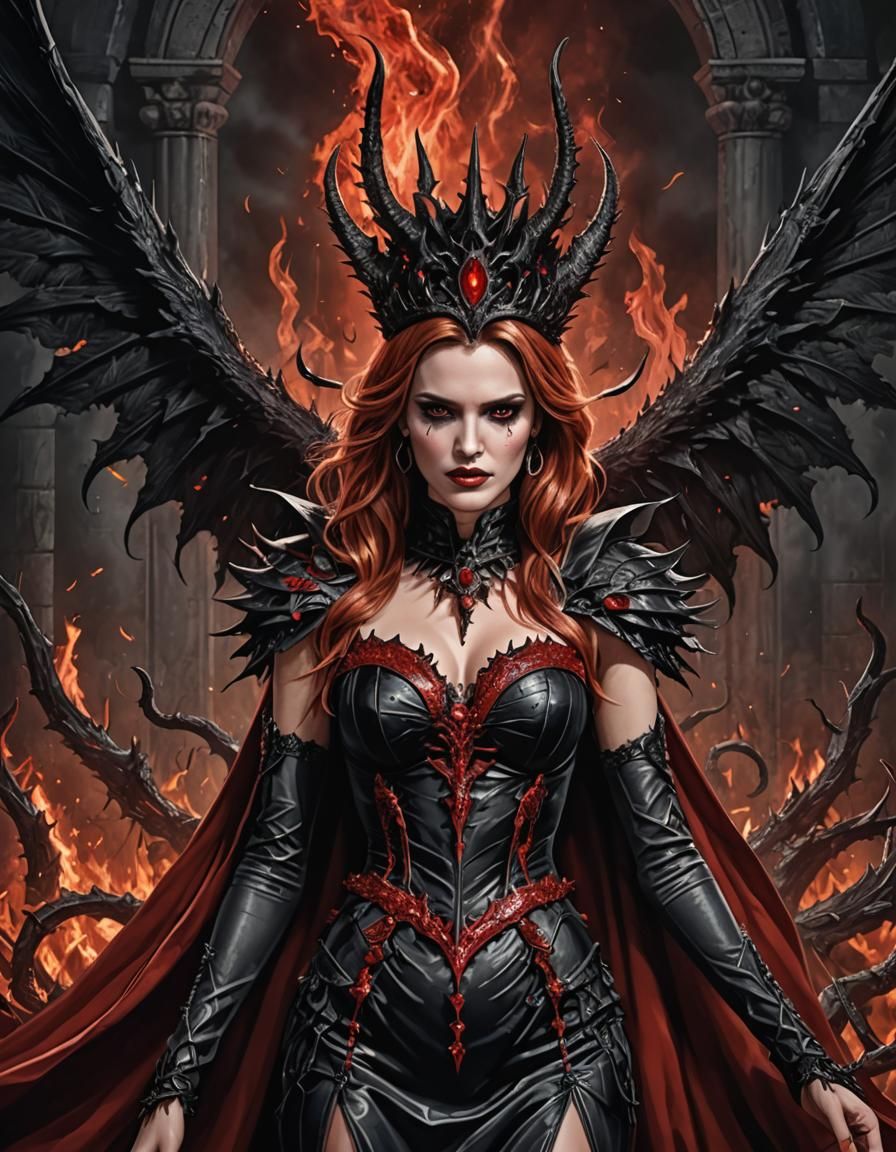 Empress of Darkness in Hell, Digital Art