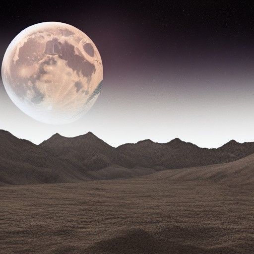 Valley Landscape Under a Full Moon