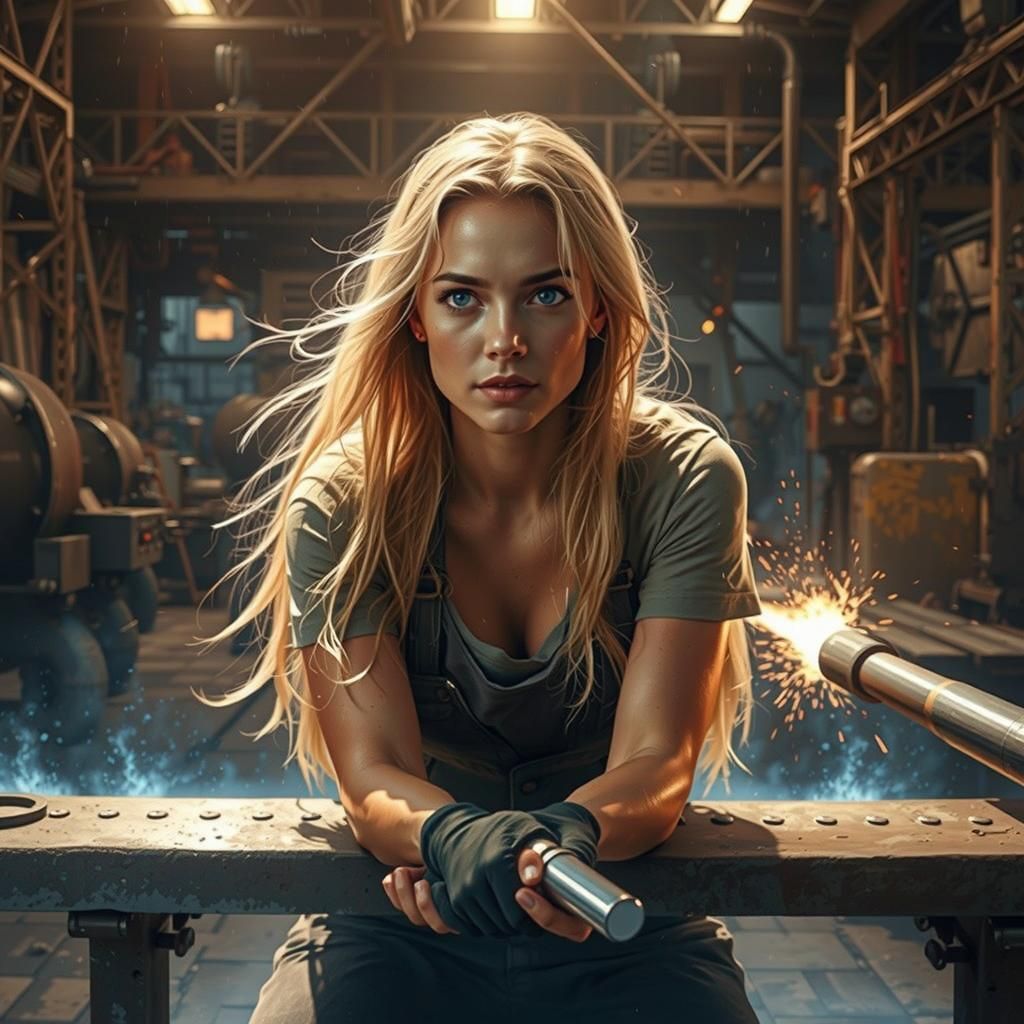 Hyperrealistic Foundry Worker: A 4K HDR Portrait