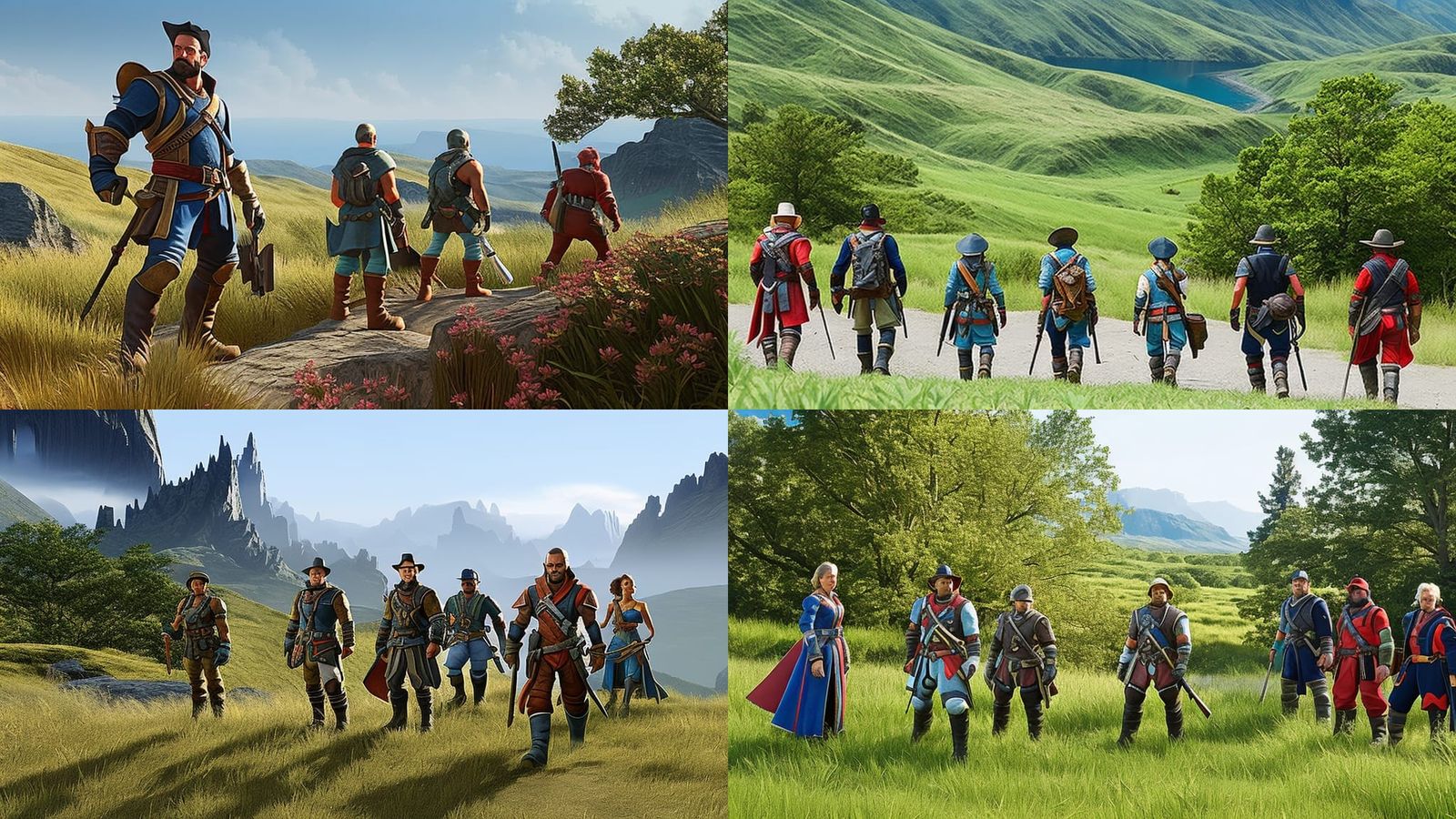 Adventurers on a Quest in Hyperdetailed 8K