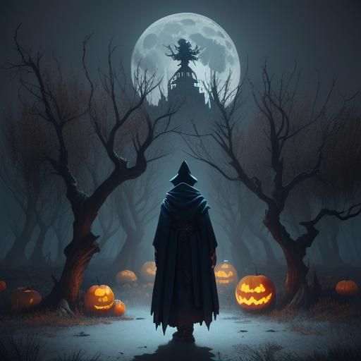 Mystical Woman at Crossroads in Fantasy Art Style