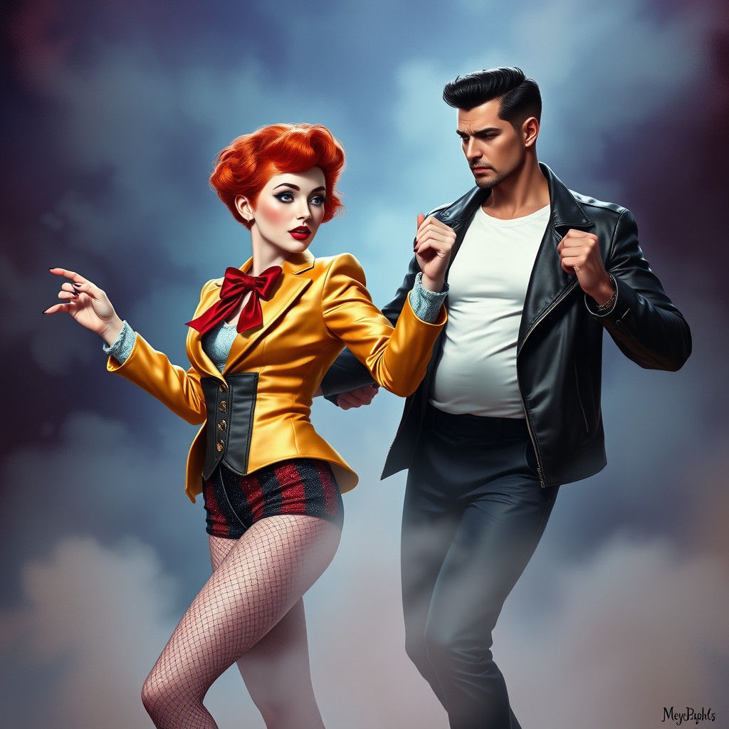 Dancing Couple in Dreamy, Magical Realism Style