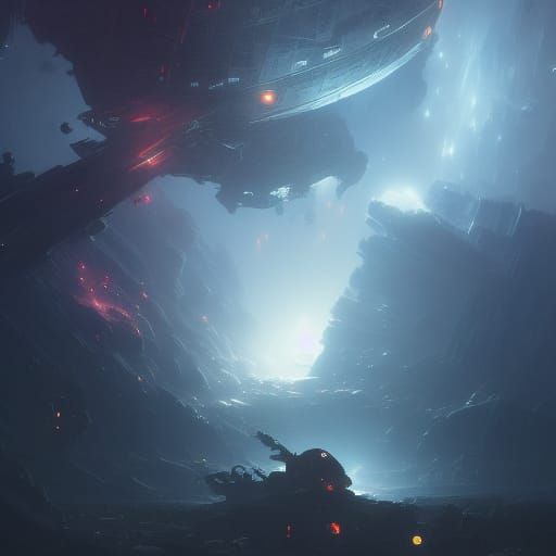 Hyperdetailed Outer Space Art in Art Nouveau Style