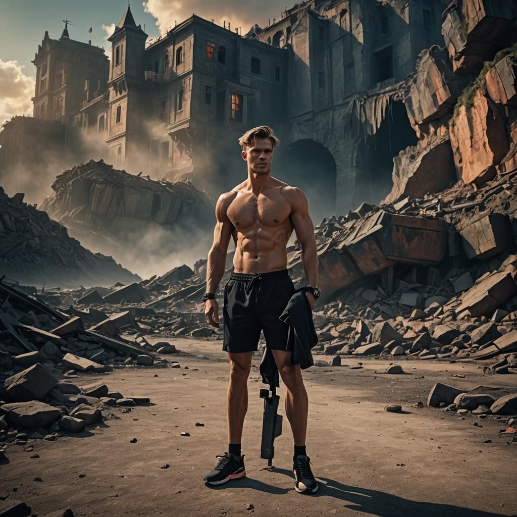 Stylish Men in Dramatic, High-Contrast Digital Art