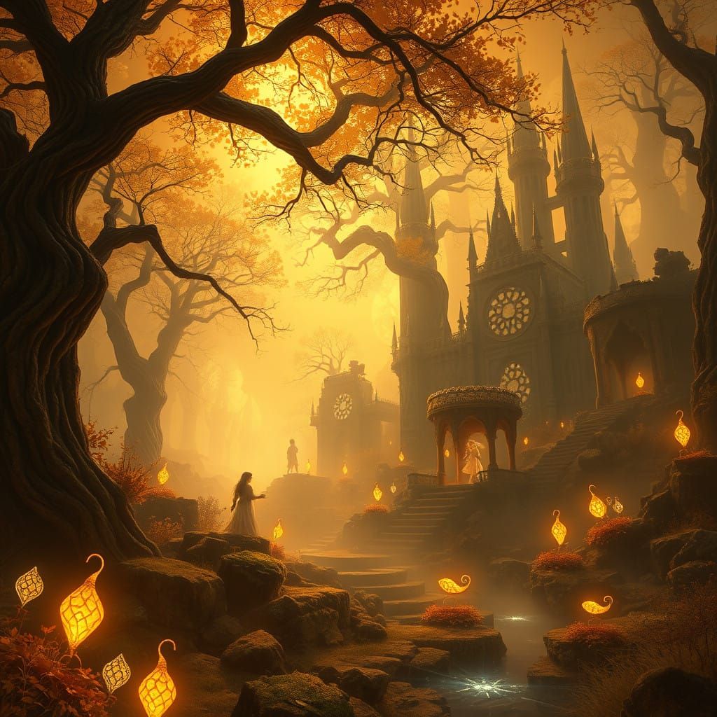 Cosmic Dreamscapes in Vibrant Fantasy Style