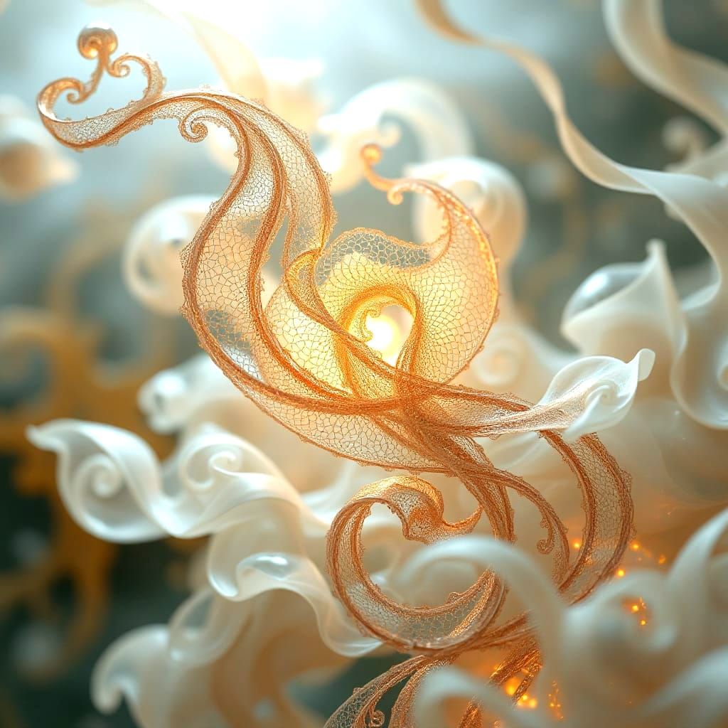 Ethereal Abstract Art with Sacred Geometry and Soft Glow