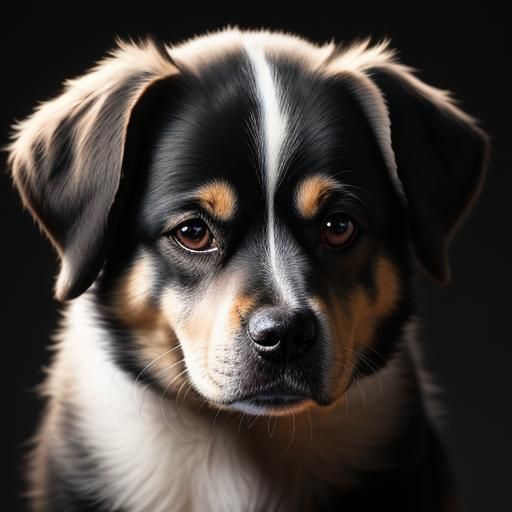 Innocent Dog Portrait in Ambient Light