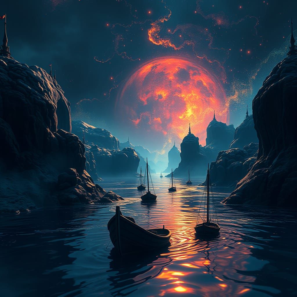 Fantastical Watermark in Detailed Matte Painting