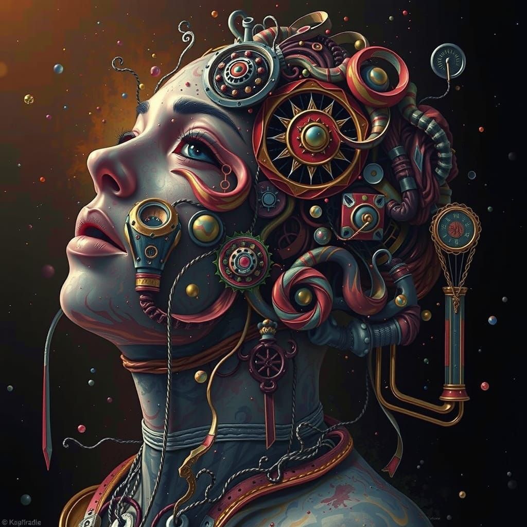 Dynamic Swirling Ribbons of Red in Hyperrealistic Style