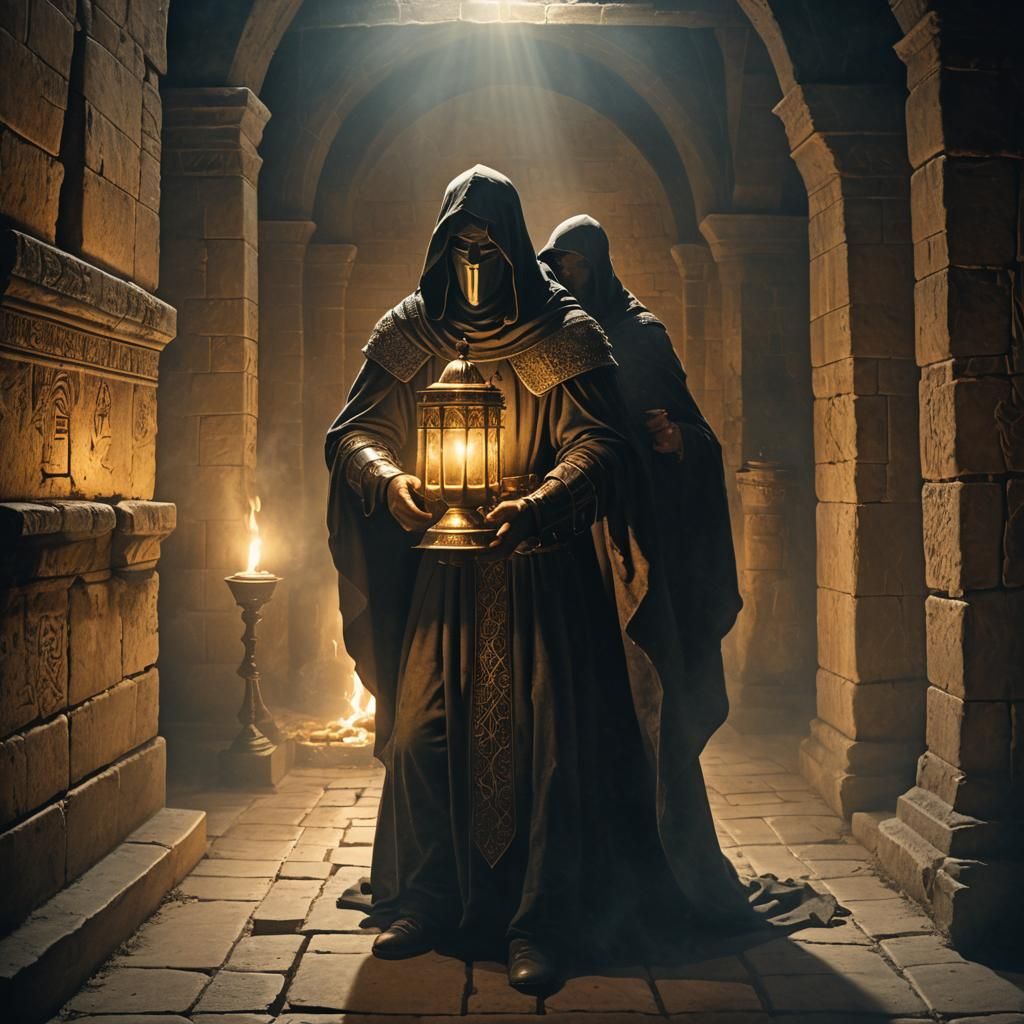 Knight Templar with Holy Relics in Chamber