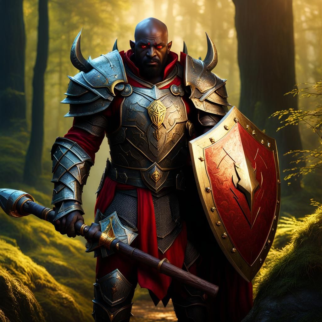 Half-Orc Paladin in Golden Armor