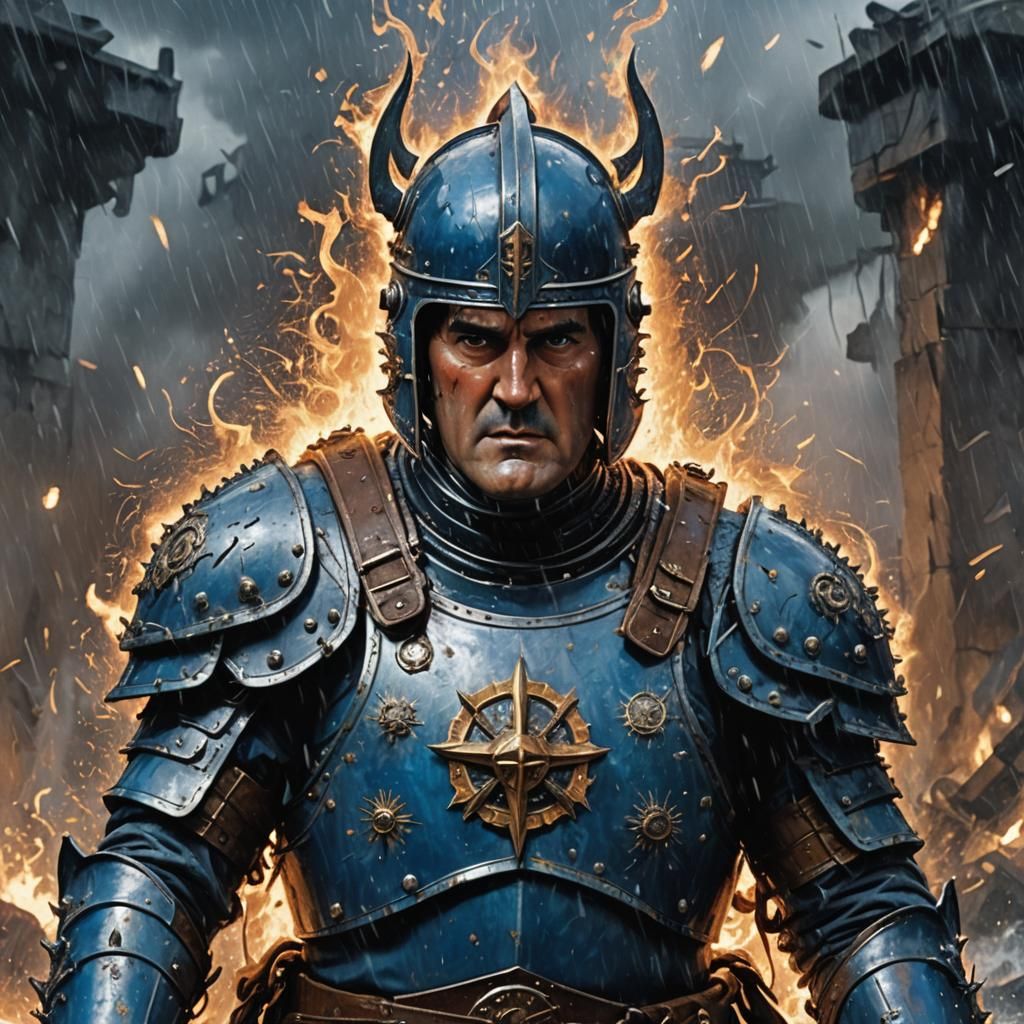 Knight of Helm in Dark Fantasy Style